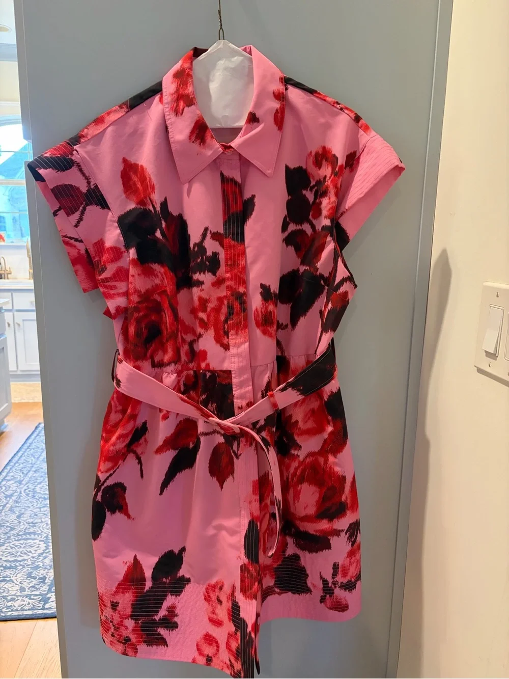 Tuckernuck Pink Floral Belted Mini Dress